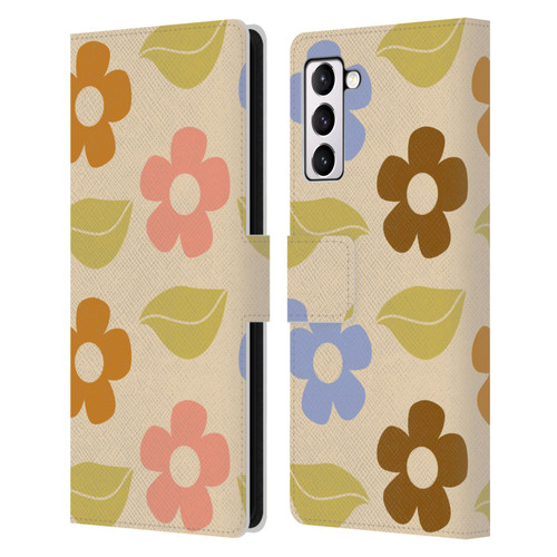 Gabriela Thomeu Retro Flower Vibe Vintage Pattern Leather Book Wallet Case Cover For Samsung Galaxy S21+ 5G