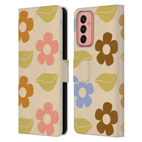 Gabriela Thomeu Retro Flower Vibe Vintage Pattern Leather Book Wallet Case Cover For Samsung Galaxy M13 (2022)