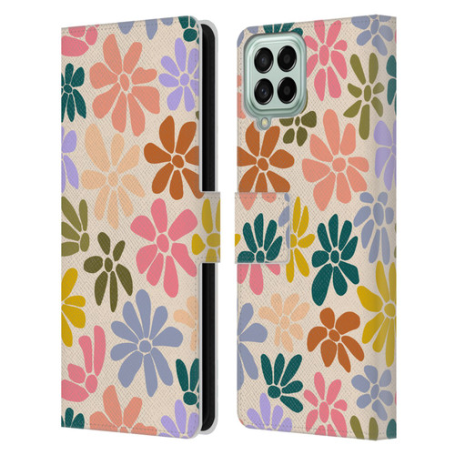 Gabriela Thomeu Retro Rainbow Color Floral Leather Book Wallet Case Cover For Samsung Galaxy M33 (2022)