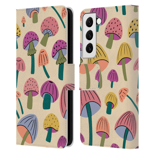 Gabriela Thomeu Retro Magic Mushroom Leather Book Wallet Case Cover For Samsung Galaxy S22 5G