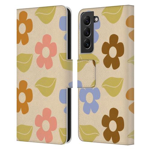 Gabriela Thomeu Retro Flower Vibe Vintage Pattern Leather Book Wallet Case Cover For Samsung Galaxy S22+ 5G