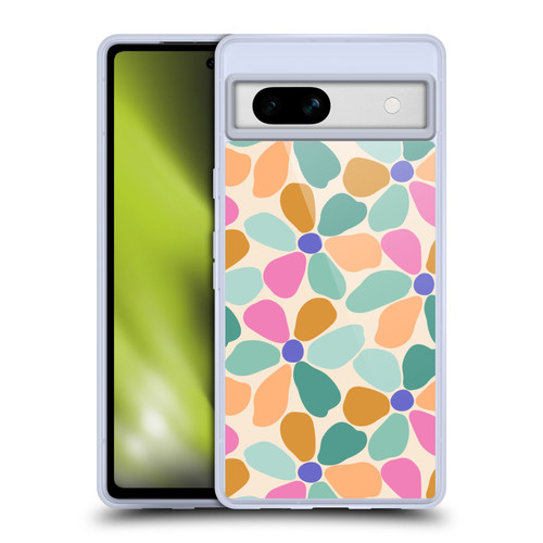 Gabriela Thomeu Retro Colorful Flowers Soft Gel Case for Google Pixel 7a