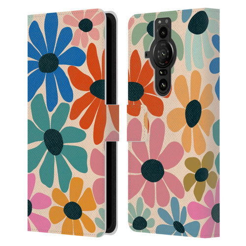 Gabriela Thomeu Retro Fun Floral Rainbow Color Leather Book Wallet Case Cover For Sony Xperia Pro-I