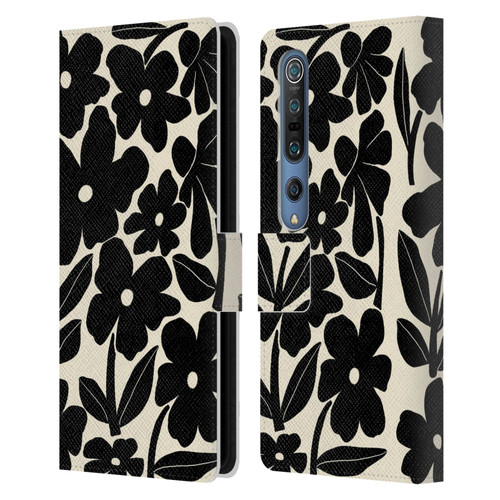 Gabriela Thomeu Retro Black And White Groovy Leather Book Wallet Case Cover For Xiaomi Mi 10 5G / Mi 10 Pro 5G