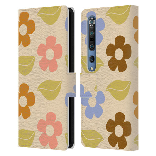 Gabriela Thomeu Retro Flower Vibe Vintage Pattern Leather Book Wallet Case Cover For Xiaomi Mi 10 5G / Mi 10 Pro 5G