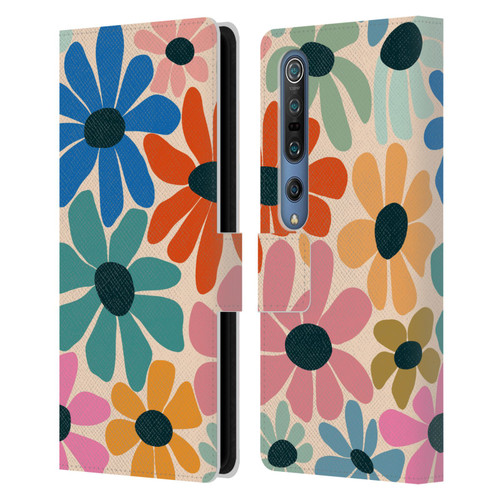 Gabriela Thomeu Retro Fun Floral Rainbow Color Leather Book Wallet Case Cover For Xiaomi Mi 10 5G / Mi 10 Pro 5G