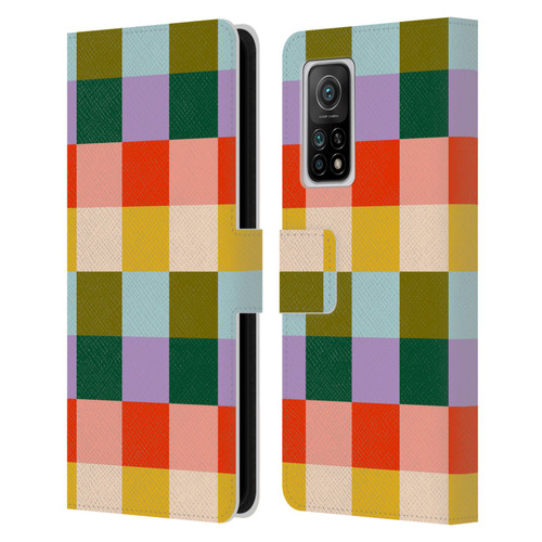 Gabriela Thomeu Retro Checkered Rainbow Vibe Leather Book Wallet Case Cover For Xiaomi Mi 10T 5G
