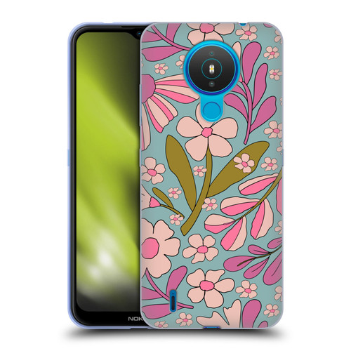 Gabriela Thomeu Retro Groovy 70s Blue Soft Gel Case for Nokia 1.4