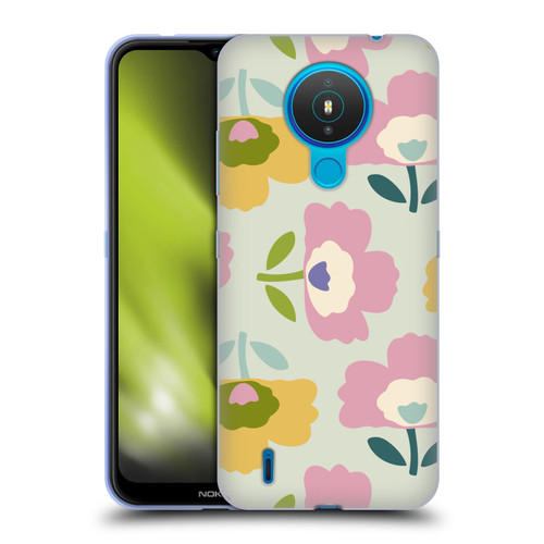Gabriela Thomeu Retro Scandinavian Floral Soft Gel Case for Nokia 1.4