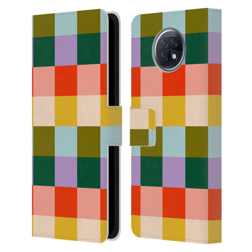 Gabriela Thomeu Retro Checkered Rainbow Vibe Leather Book Wallet Case Cover For Xiaomi Redmi Note 9T 5G