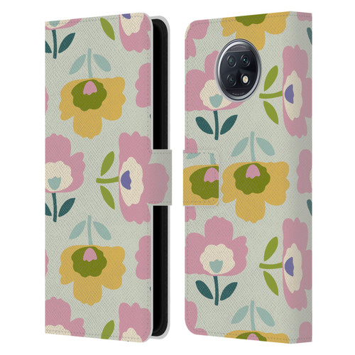 Gabriela Thomeu Retro Scandinavian Floral Leather Book Wallet Case Cover For Xiaomi Redmi Note 9T 5G