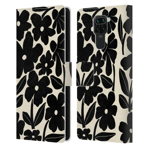 Gabriela Thomeu Retro Black And White Groovy Leather Book Wallet Case Cover For Xiaomi Redmi Note 9 / Redmi 10X 4G