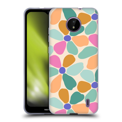 Gabriela Thomeu Retro Colorful Flowers Soft Gel Case for Nokia C10 / C20