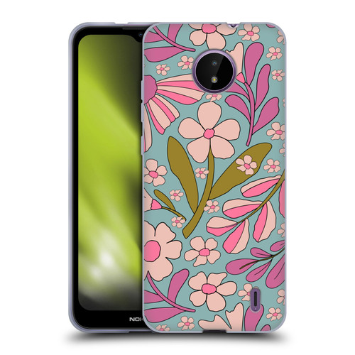 Gabriela Thomeu Retro Groovy 70s Blue Soft Gel Case for Nokia C10 / C20