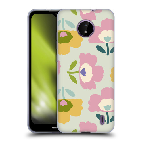 Gabriela Thomeu Retro Scandinavian Floral Soft Gel Case for Nokia C10 / C20