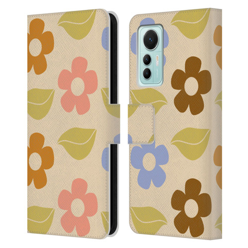 Gabriela Thomeu Retro Flower Vibe Vintage Pattern Leather Book Wallet Case Cover For Xiaomi 12 Lite