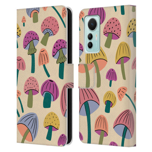 Gabriela Thomeu Retro Magic Mushroom Leather Book Wallet Case Cover For Xiaomi 12 Lite