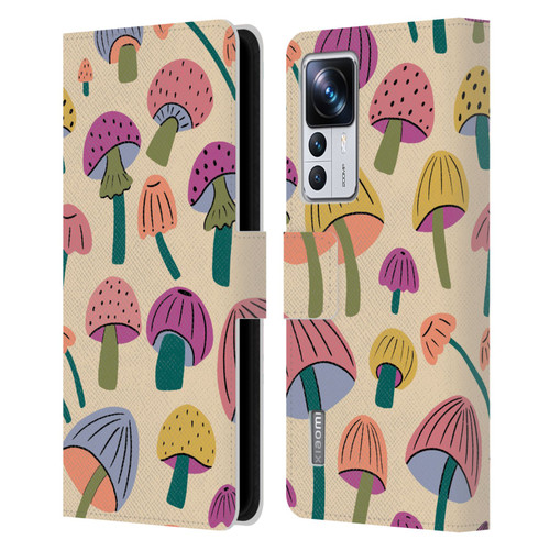 Gabriela Thomeu Retro Magic Mushroom Leather Book Wallet Case Cover For Xiaomi 12T Pro