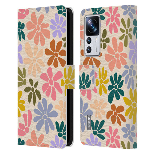 Gabriela Thomeu Retro Rainbow Color Floral Leather Book Wallet Case Cover For Xiaomi 12T Pro