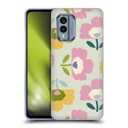 Gabriela Thomeu Retro Scandinavian Floral Soft Gel Case for Nokia X30