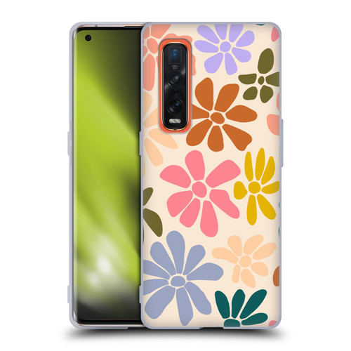 Gabriela Thomeu Retro Rainbow Color Floral Soft Gel Case for OPPO Find X2 Pro 5G