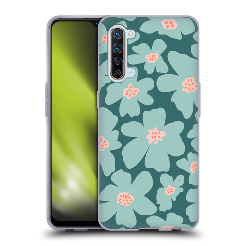 Gabriela Thomeu Retro Daisy Green Soft Gel Case for OPPO Find X2 Lite 5G