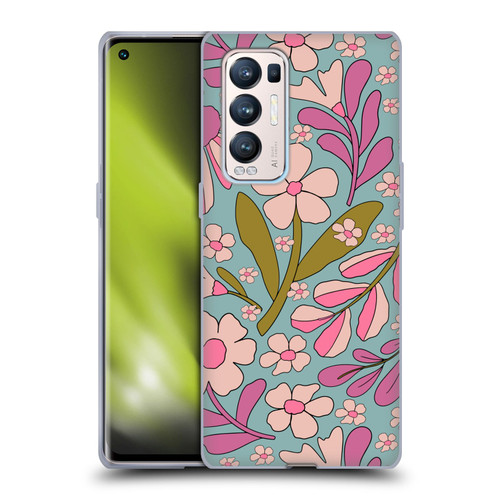 Gabriela Thomeu Retro Groovy 70s Blue Soft Gel Case for OPPO Find X3 Neo / Reno5 Pro+ 5G