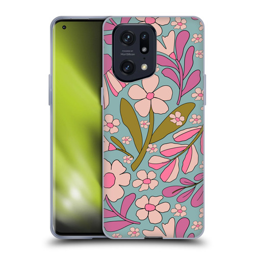 Gabriela Thomeu Retro Groovy 70s Blue Soft Gel Case for OPPO Find X5 Pro