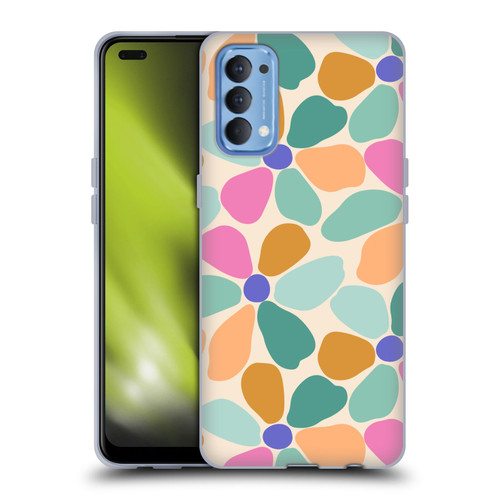 Gabriela Thomeu Retro Colorful Flowers Soft Gel Case for OPPO Reno 4 5G