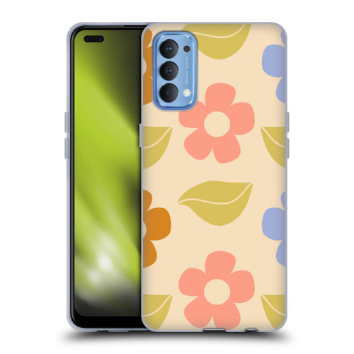 Gabriela Thomeu Retro Flower Vibe Vintage Pattern Soft Gel Case for OPPO Reno 4 5G