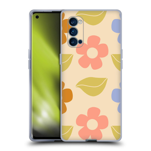 Gabriela Thomeu Retro Flower Vibe Vintage Pattern Soft Gel Case for OPPO Reno 4 Pro 5G