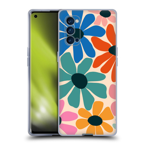 Gabriela Thomeu Retro Fun Floral Rainbow Color Soft Gel Case for OPPO Reno 4 Pro 5G