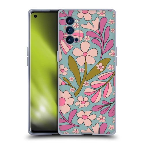 Gabriela Thomeu Retro Groovy 70s Blue Soft Gel Case for OPPO Reno 4 Pro 5G