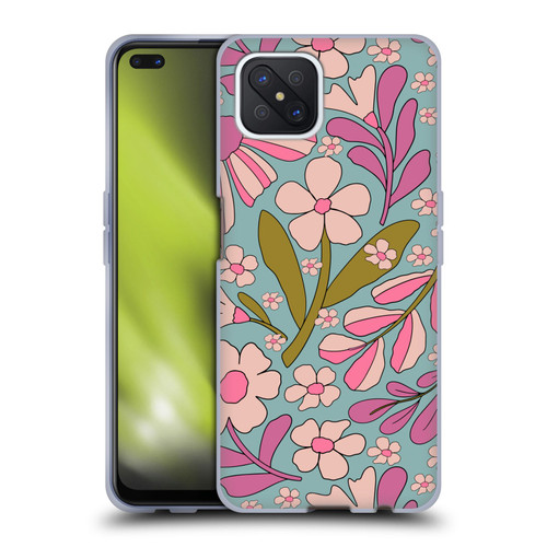 Gabriela Thomeu Retro Groovy 70s Blue Soft Gel Case for OPPO Reno4 Z 5G