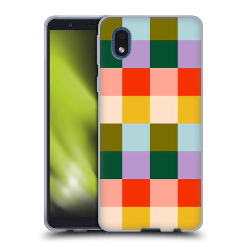 Gabriela Thomeu Retro Checkered Rainbow Vibe Soft Gel Case for Samsung Galaxy A01 Core (2020)