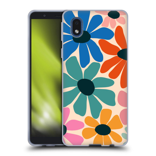 Gabriela Thomeu Retro Fun Floral Rainbow Color Soft Gel Case for Samsung Galaxy A01 Core (2020)