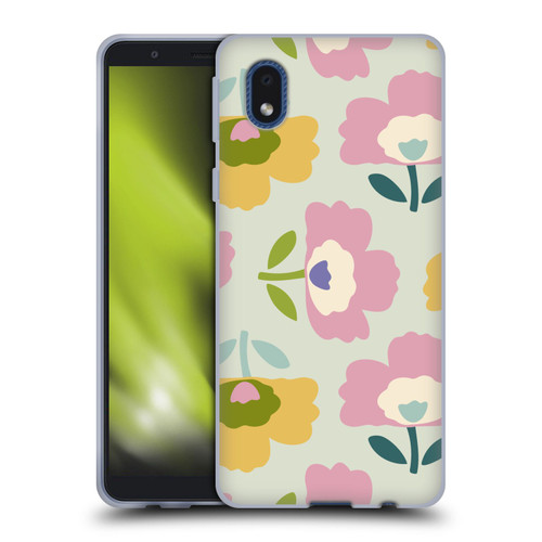 Gabriela Thomeu Retro Scandinavian Floral Soft Gel Case for Samsung Galaxy A01 Core (2020)