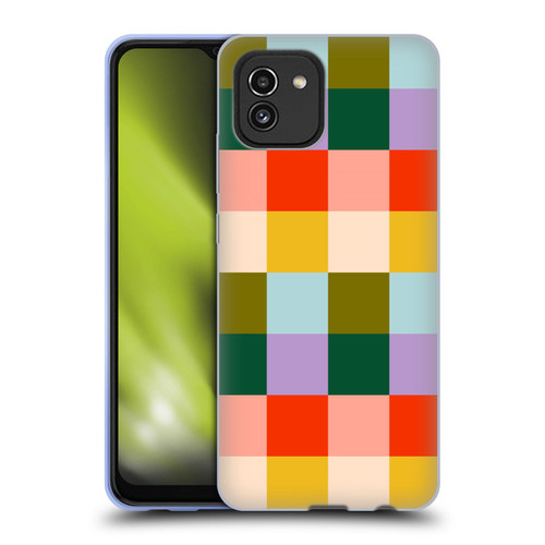Gabriela Thomeu Retro Checkered Rainbow Vibe Soft Gel Case for Samsung Galaxy A03 (2021)