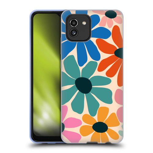 Gabriela Thomeu Retro Fun Floral Rainbow Color Soft Gel Case for Samsung Galaxy A03 (2021)