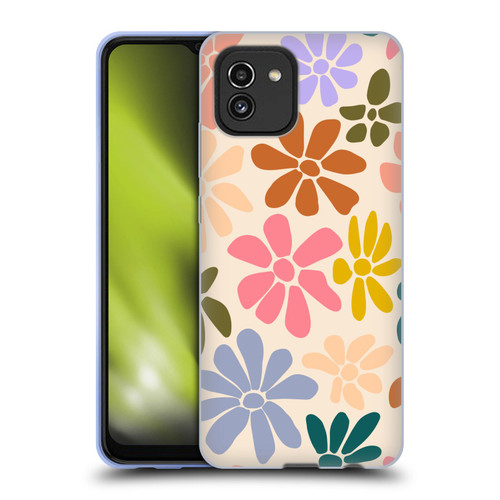 Gabriela Thomeu Retro Rainbow Color Floral Soft Gel Case for Samsung Galaxy A03 (2021)