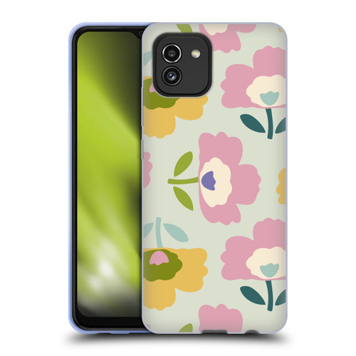 Gabriela Thomeu Retro Scandinavian Floral Soft Gel Case for Samsung Galaxy A03 (2021)