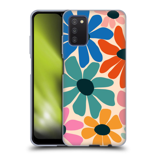 Gabriela Thomeu Retro Fun Floral Rainbow Color Soft Gel Case for Samsung Galaxy A03s (2021)