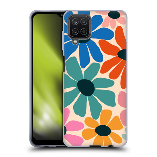 Gabriela Thomeu Retro Fun Floral Rainbow Color Soft Gel Case for Samsung Galaxy A12 (2020)