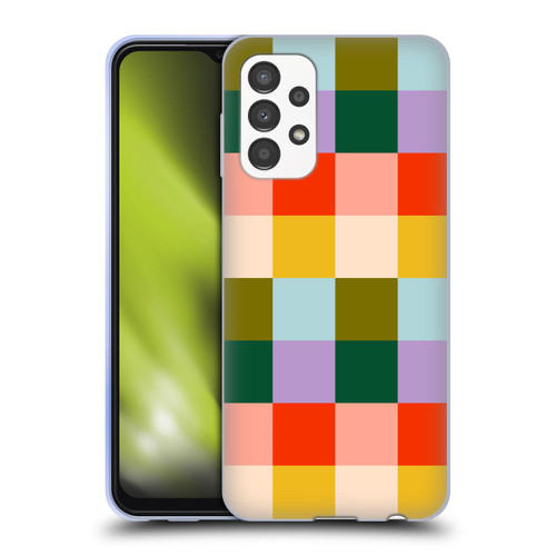 Gabriela Thomeu Retro Checkered Rainbow Vibe Soft Gel Case for Samsung Galaxy A13 (2022)