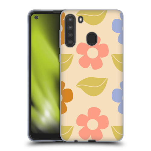 Gabriela Thomeu Retro Flower Vibe Vintage Pattern Soft Gel Case for Samsung Galaxy A21 (2020)