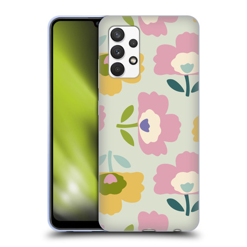Gabriela Thomeu Retro Scandinavian Floral Soft Gel Case for Samsung Galaxy A32 (2021)
