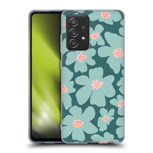 Gabriela Thomeu Retro Daisy Green Soft Gel Case for Samsung Galaxy A52 / A52s / 5G (2021)