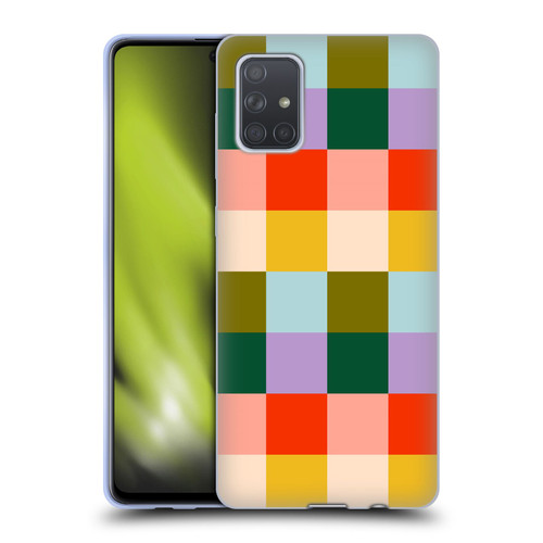 Gabriela Thomeu Retro Checkered Rainbow Vibe Soft Gel Case for Samsung Galaxy A71 (2019)