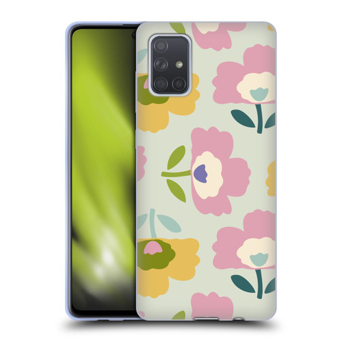 Gabriela Thomeu Retro Scandinavian Floral Soft Gel Case for Samsung Galaxy A71 (2019)