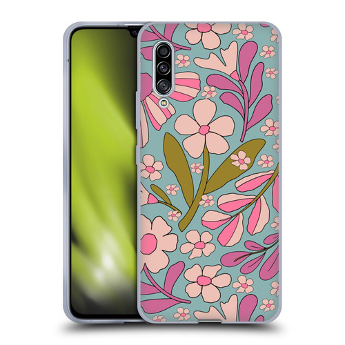 Gabriela Thomeu Retro Groovy 70s Blue Soft Gel Case for Samsung Galaxy A90 5G (2019)